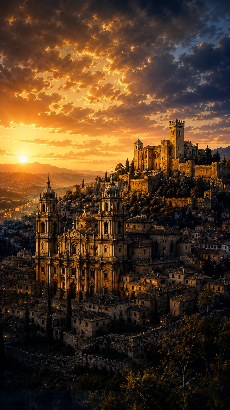 Jaén con la Catedral y el Castillo de Santa Catalina